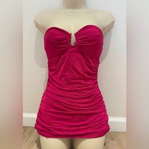 Bebe 💕sexy Strapless Pink dressy top blouse tube top shirt women’s size small